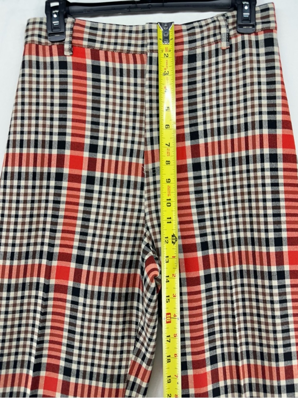 Free People Pants Jules Hippie Boho Retro Plaid Flare 70's Size 8 - Picture 6 of 11